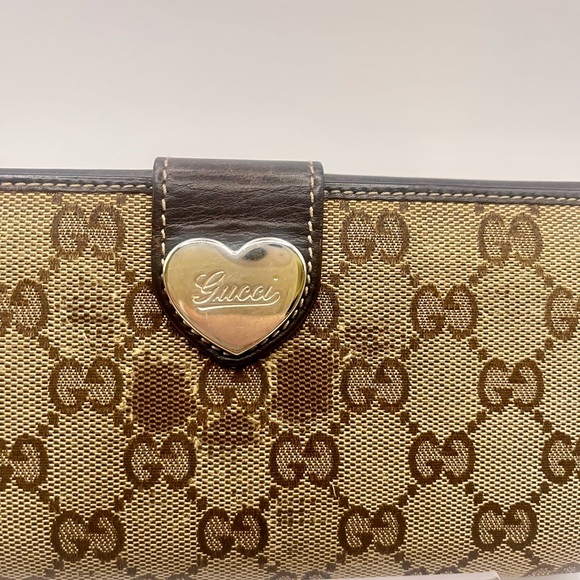 GUCCI *Vintage Brown Monogram Women's Long Wallet - Picture 1 of 12
